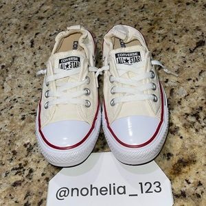 Converse Cream and Red Athletic Shoes